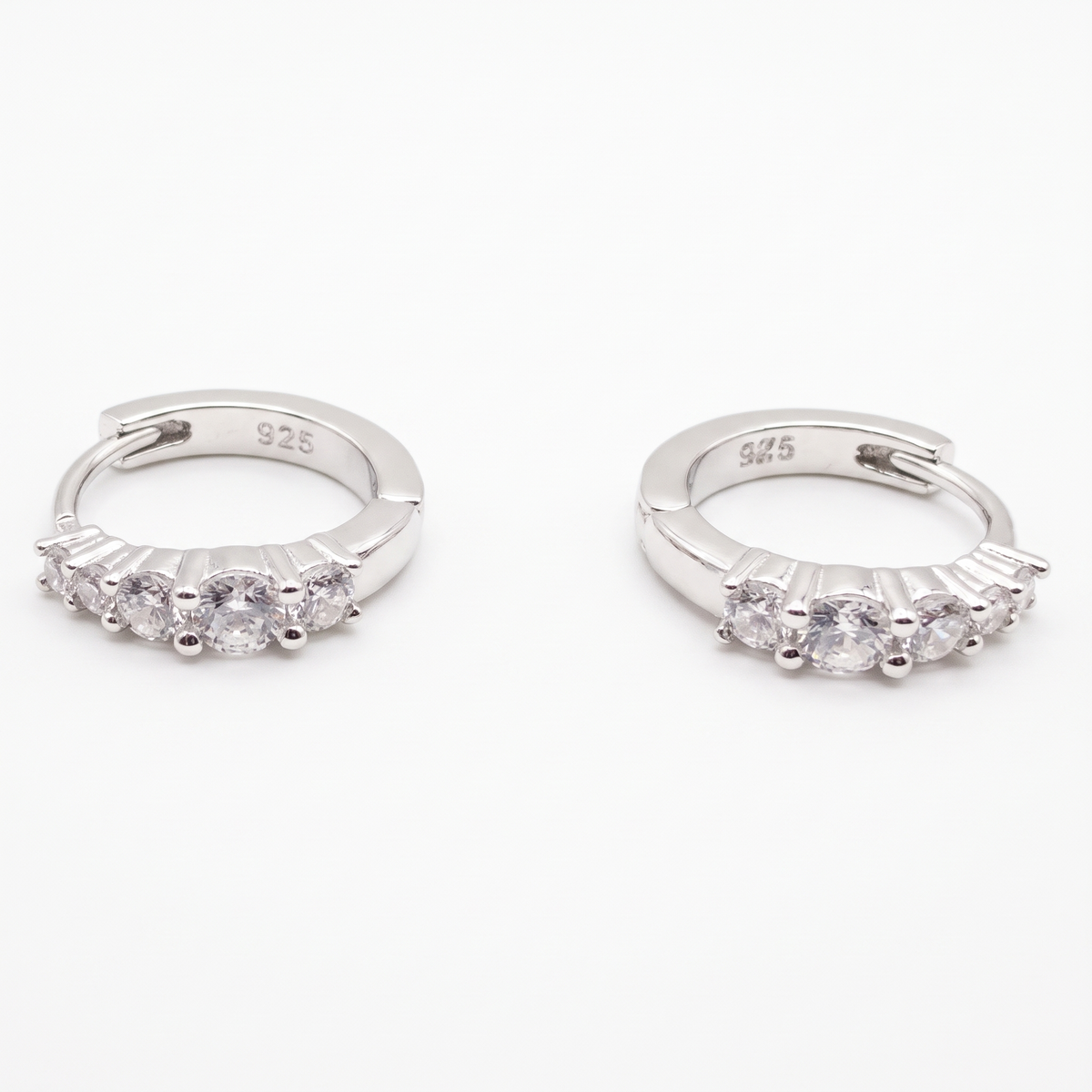 Moissanite Five-Stone Huggie Hoops