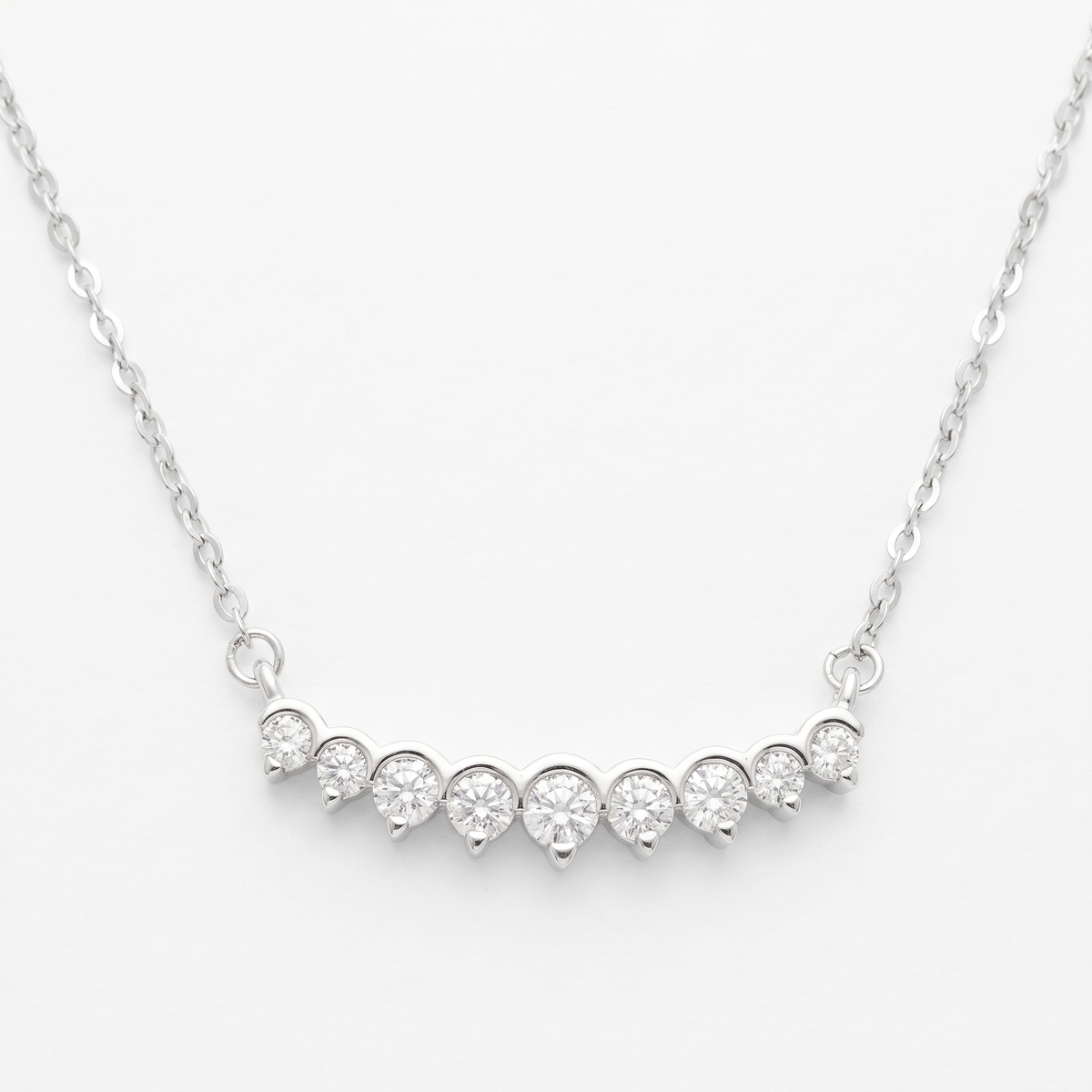 Moissanite Curved Bar Necklace