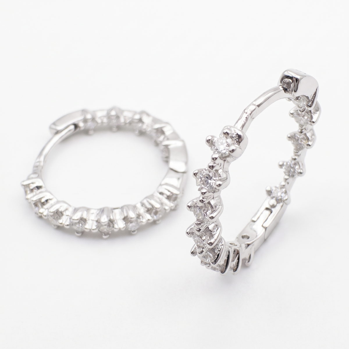Moissanite Inside-Out Hoop Earrings
