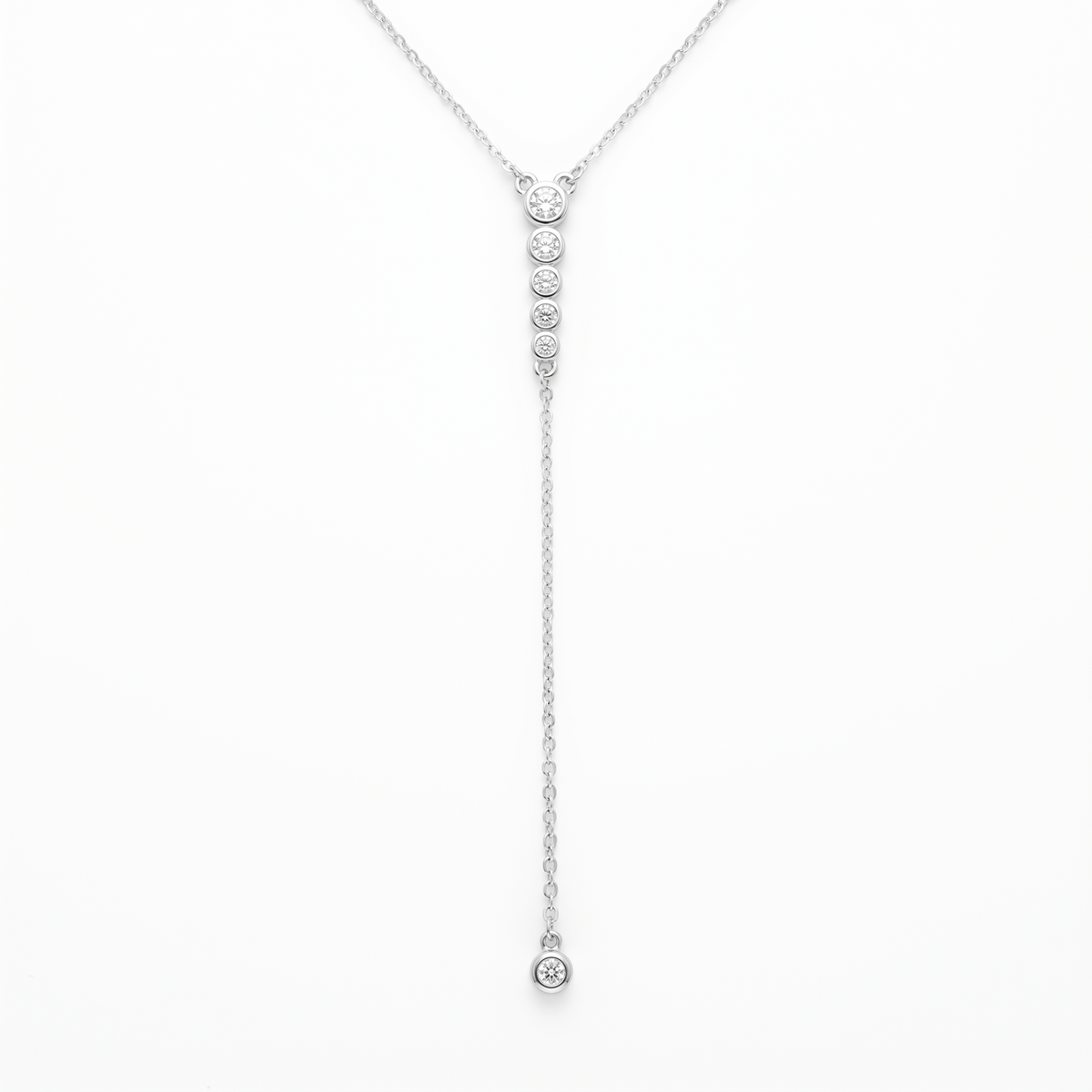 Moissanite Lariat Necklace