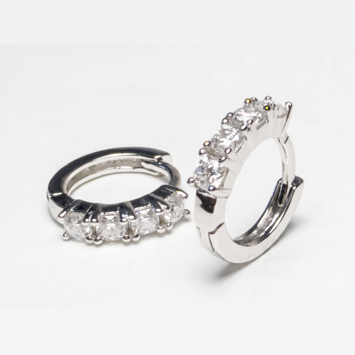 Moissanite Huggie Hoop Earrings