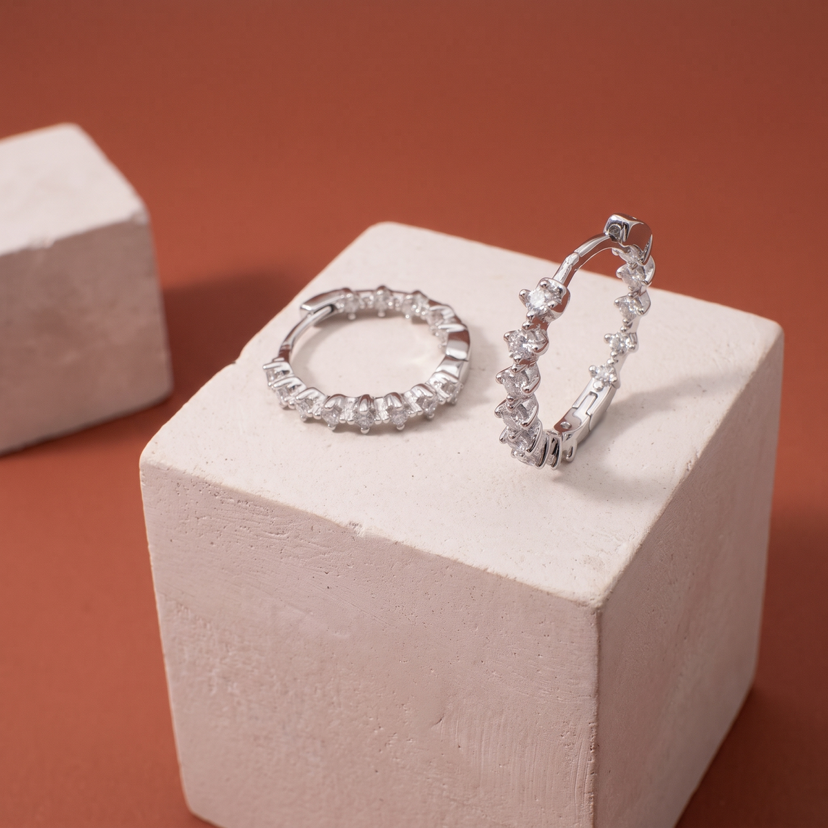 Moissanite Inside-Out Hoop Earrings