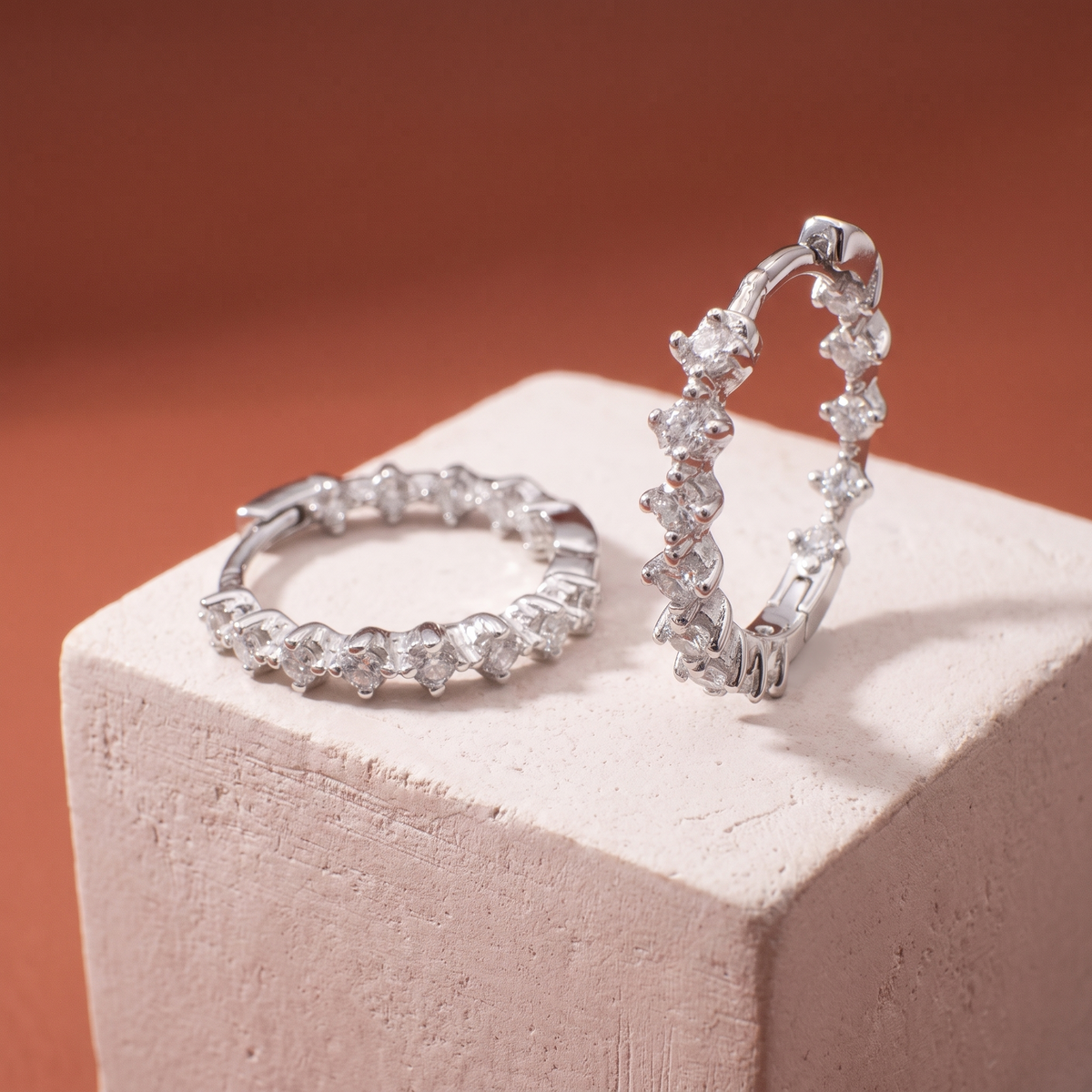 Moissanite Inside-Out Hoop Earrings