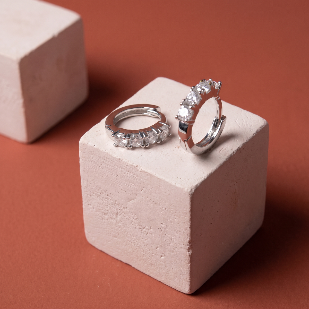 Moissanite Huggie Hoop Earrings
