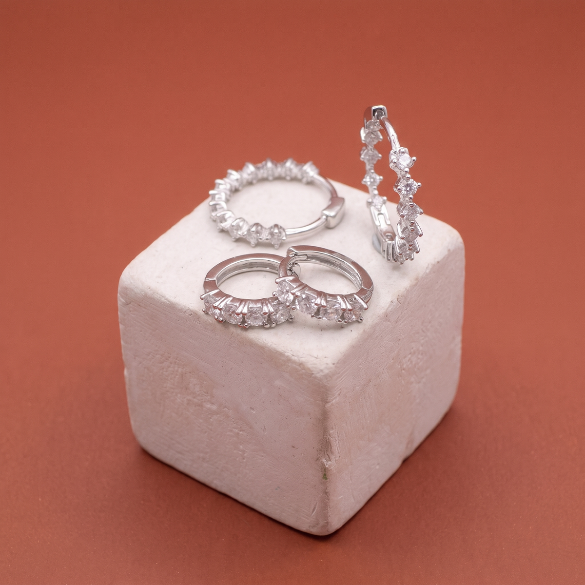 Moissanite Inside-Out Hoop Earrings