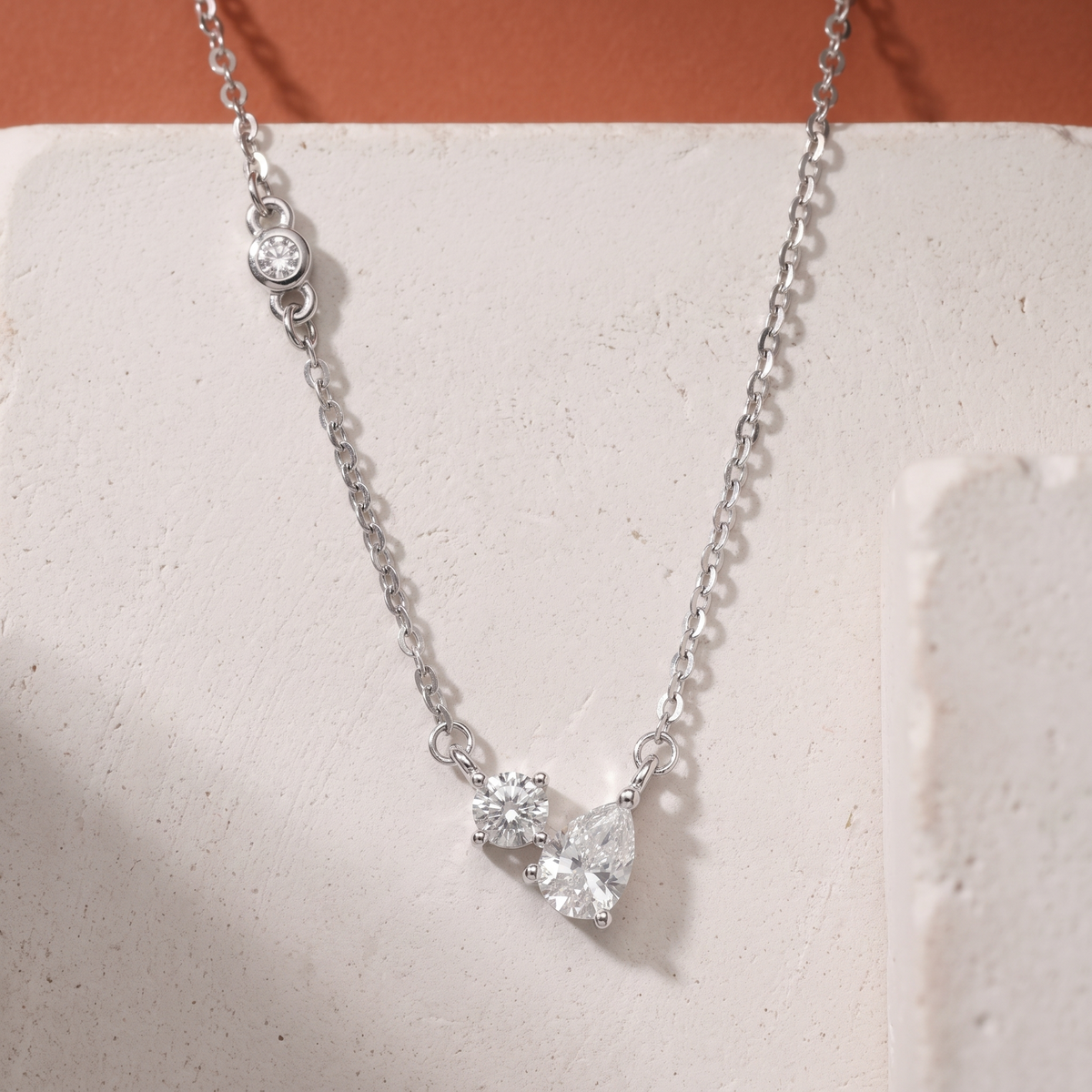 Moissanite Toi et Moi Necklace