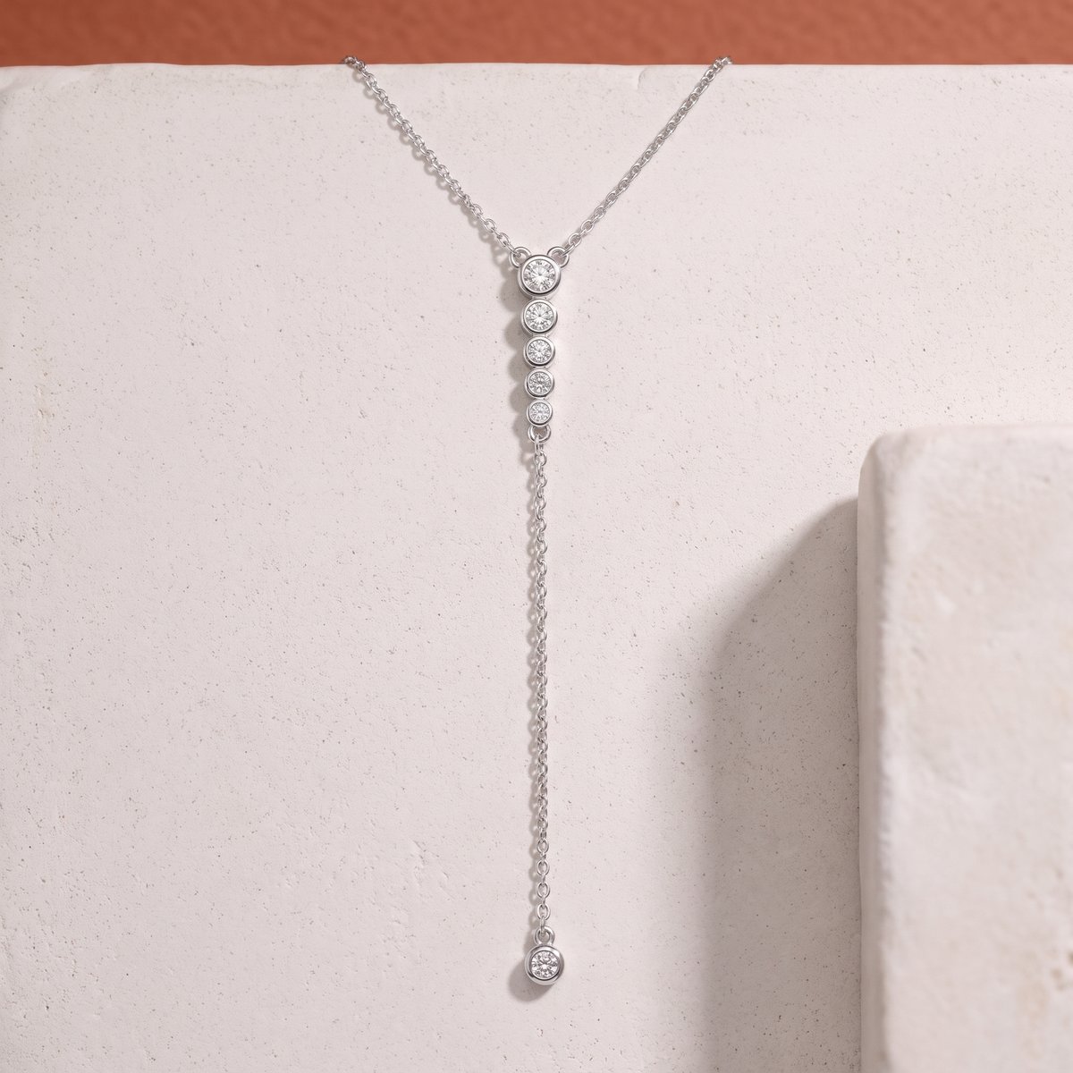 Moissanite Lariat Necklace