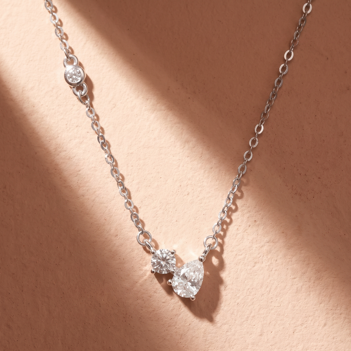 Moissanite Toi et Moi Necklace