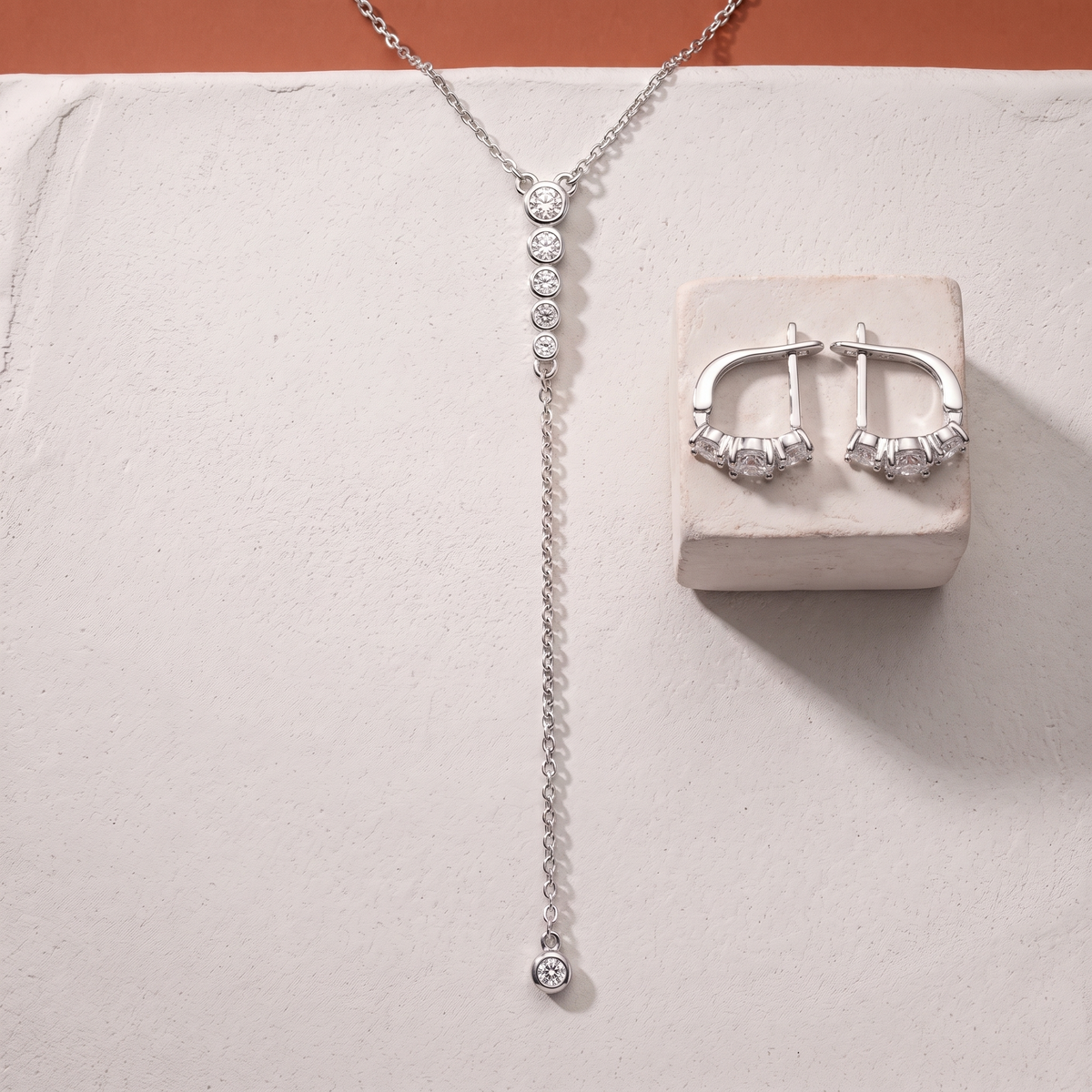 Moissanite Lariat Necklace