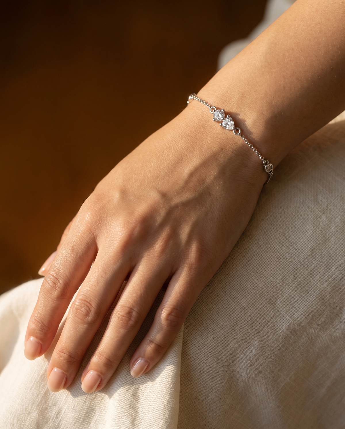 Moissanite Toi et Moi Bracelet